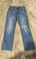 Madewell Perfect Vintage Jean High Rise Straight Distressed Light Wash 26P picture