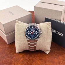 New Seiko Essentials SSB407 Quartz Chronograph Blue Dial 41 mm Men's Watch picture