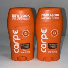 Lot Of 2 Carpe Sandalwood Antiperspirant Deodorant 1.76 Oz Each Slightly Damaged picture