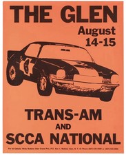 Vintage 1971 The Glen Trans-Am & SCCA National Race Poster Watkins Glen picture