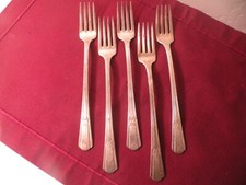 Set Of 5 International Silver SOVEREIGN Silverplate Luncheon Grille Forks 7 5/8