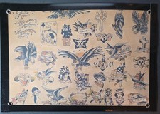 Vintage 1930's Joe And Mabel Darpel Traditional Tattoo Flash Sheet, Mans Ruin. picture
