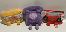 Target Gigglescape Retro Plush Lot 3 Pack Cassette Tape Rotary Phone Boombox NWT picture