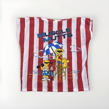 Wind Jammer Shirt Kids 5 Striped Vintage Beach 90s 80s Muscle Mutts picture