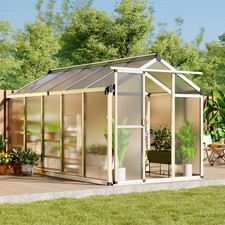 Garvee 6x10ft Greenhouse Polycarbonate Aluminum Frame Roof Vent Backyard Garden picture