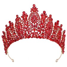 9.8cm Tall Large Crystal Pageant Wedding Queen Princess Tiara Crown For Women picture