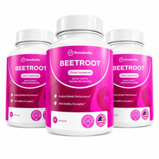3 Bottles Rosabella Organic Beetroot 1300mg, Support Blood Flow & Heart Health picture