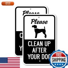 SignMission Please Clean Up After Your Dog Aluminum Sign 18x24 2-Pack picture