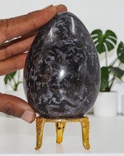A+ 95mm Indigo Gabbro Crystal Egg 610g Mystic Merlinite Purple Healing Display picture
