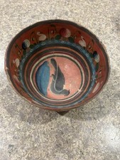 antique Mayan Mexican pre columbian 500-750 A.D. polychromed pottery bowl picture