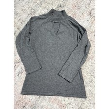 INC International Concepts Gray Rib Knit Keyhole Stretch Top XS Minimalist picture
