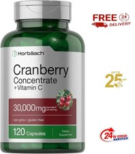 Cranberry Pills | 120 Capsules | 30,000 mg + Vitamin C | by Horbaach picture