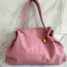 Furla Pink Leather Shoulder / Handle Bag Snap Closure Gold Hardware  picture