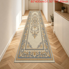 A 2D Flat Vintage European-style Embossed Pattern Long Runner Rug with a Velve picture