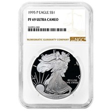 1995-P Proof $1 American Silver Eagle NGC PF69UC Brown Label picture