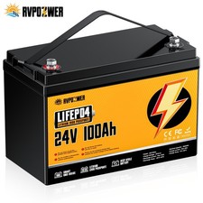 24V 100Ah LiFePO4 Lithium Battery Deep Cycle BMS Off-grid For RV Solar Marine picture