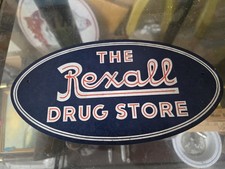 Vintage Original Rexall Drug Store Masonite Advertising Sign picture