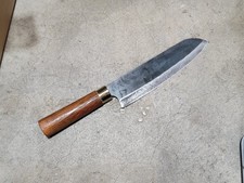 Crude - 7 Inch Japanese Santoku Chef Knife, Carbon Steel, Forged  picture