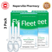 3 Pack Fleet Laxative Liquid Glycerin Suppositories 4 Adult Suppositories 7.5 ml picture