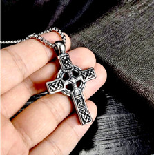 Large Solid CELTIC CROSS IRISH KNOT Pendant 925 Sterling Silver 22