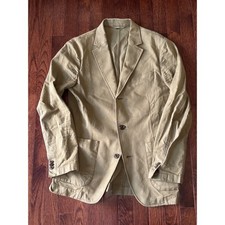 Bonobos Mens 38R Slim Fit Khaki Green Cotton Bamboo Blend Unconstructed Blazer picture
