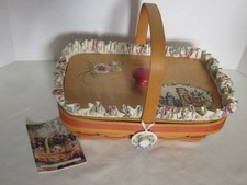 Longaberger 2000 MD EARLY BLOSSOMS Combo + Basket Accessories Painted Lid Spring picture