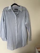 Lauren Ralph Lauren Striped Cotton Button Down Shirt Blue 2XL NWT picture