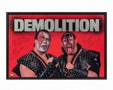 Original WWF DEMOLITION Ax & Smash Dual Signed 1989 Merch Catalog Poster FRAMED picture