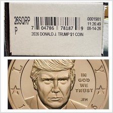 2026 P Donald TRUMP $1 Coin 25-Coin ROLL SEALED US MINT BOX Free PRIORITY Ship picture