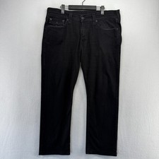 True Religion Jeans Mens 36 Black Ricky Relaxed Straight Made In USA Flap Pocket picture