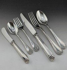 Malmaison Christofle Silver Plated 6 Pc Setting Knife,Fork,Salad,Tsp,Soup,Butter picture