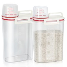 TBMax 2 Pack Rice Storage Containers 4 Lbs, Small Rice Dispenser with Measuring picture