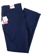 Kim Rogers Pull On Straight Pants Womens 12 Hudson Navy Tummy Control NWT Blue picture