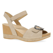 NEW Dansko Stella Sandal in Sand Milled Nubuck Size 7(37) Retro, Romantic NIB picture