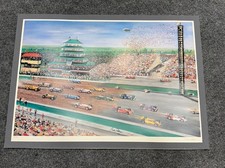 Bill Patterson “Racing Through Time” S/N Indianapolis 500 Indy Car Art Print picture