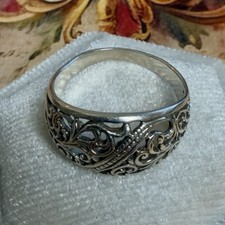 Size 8.25 - Sterling Silver 925 Band Ring -Lovely Vintage East European #2160 picture