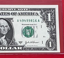 2003A $1 Dollar Bill FRN, ( BOSTON A ) UNCIRCULATED BANKNOTE. picture