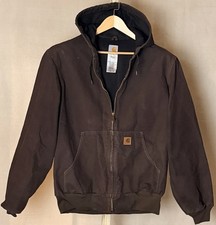 Carhartt J25 DKB Vintage Active Jacket Dark Brown Canvas Lined Men's Large T picture