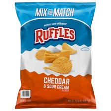 (3 Pack) Ruffles Cheddar & Sour Cream Flavored Potato Chips 15.125 oz picture