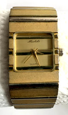 MICHELE  Ladies Gold Tone Bracelet Watch Vintage Tested Working New Battery EUC picture