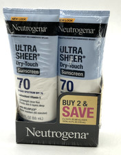 2 Pack Neutrogena Ultra Sheer Dry-Touch SPF 70 Sunscreen Lotion 3oz Exp 09/2027 picture