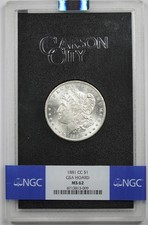 1881-CC $1 NGC/GSA Hoard MS 62 Morgan Silver Dollar W/ Box + COA picture