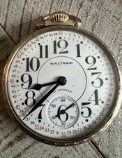 1937 Waltham Riverside 16s 21J Pocket Watch - Grade 1621 Model 1908 - Runs⁠ picture