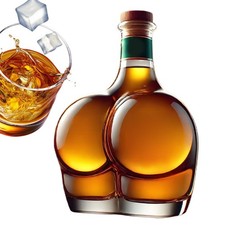 Peach Whiskey Bottle Funny Whiskey  Unique Glass Set (Empty Wine Bottle) picture
