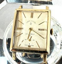 Vintage LORD ELGIN 23J 10K RGP 730 ART DECO TANK Wind Mechanical Watch Runs picture