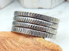 Rare 1890 1910 Navajo Hand Pounded Coin Ingot Silver Cuff Bracelet 6.25 picture