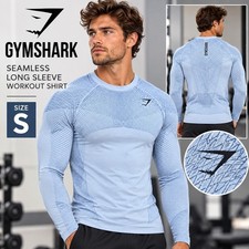 Gymshark Apex Seamless Long Sleeve Shirt Mens S Blue Training Workout Top A1A8H picture