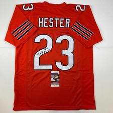 Autographed/Signed Devin Hester Chicago Orange Football Jersey JSA COA picture