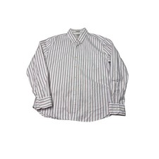 J.Crew Slim Untucked Broken-in Oxford Shirt Mens Large Red Blue Stripe BG424 picture