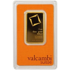1 Troy oz Valcambi Suisse .9999 Fine Gold Bar Sealed In Assay picture